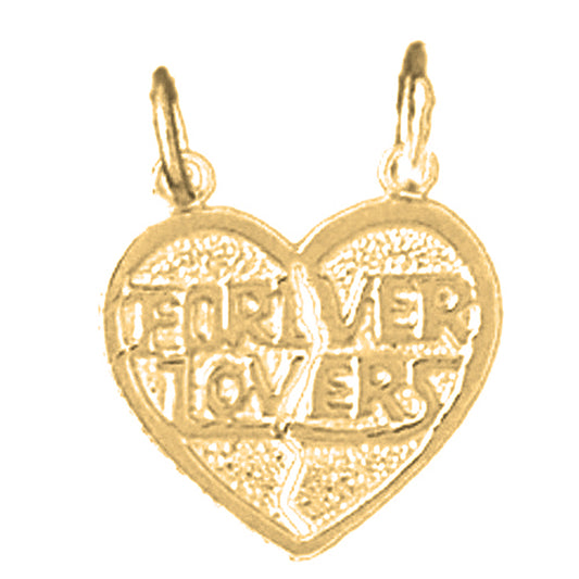 14K or 18K Gold Breakable Forever Lovers Saying Pendant