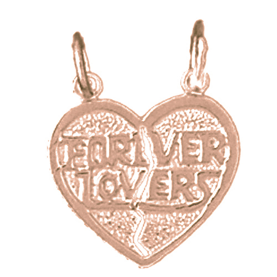 14K or 18K Gold Breakable Forever Lovers Saying Pendant