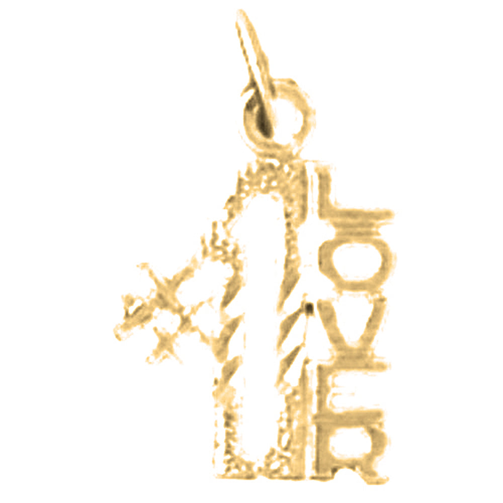 14K or 18K Gold #1 Lover Saying Pendant