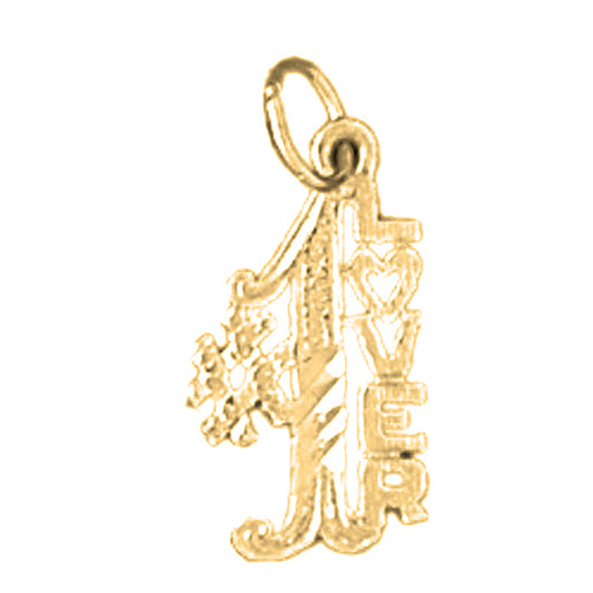 14K or 18K Gold #1 Lover Saying Pendant