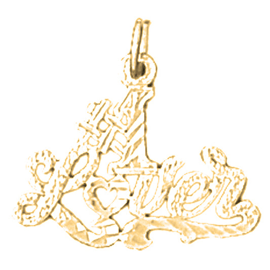 14K or 18K Gold #1 Lover Saying Pendant