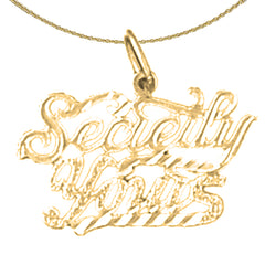 Anhänger mit der Aufschrift „Secretly Yours“ aus 14-karätigem oder 18-karätigem Gold