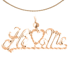 14K or 18K Gold He Loves Me Saying Pendant