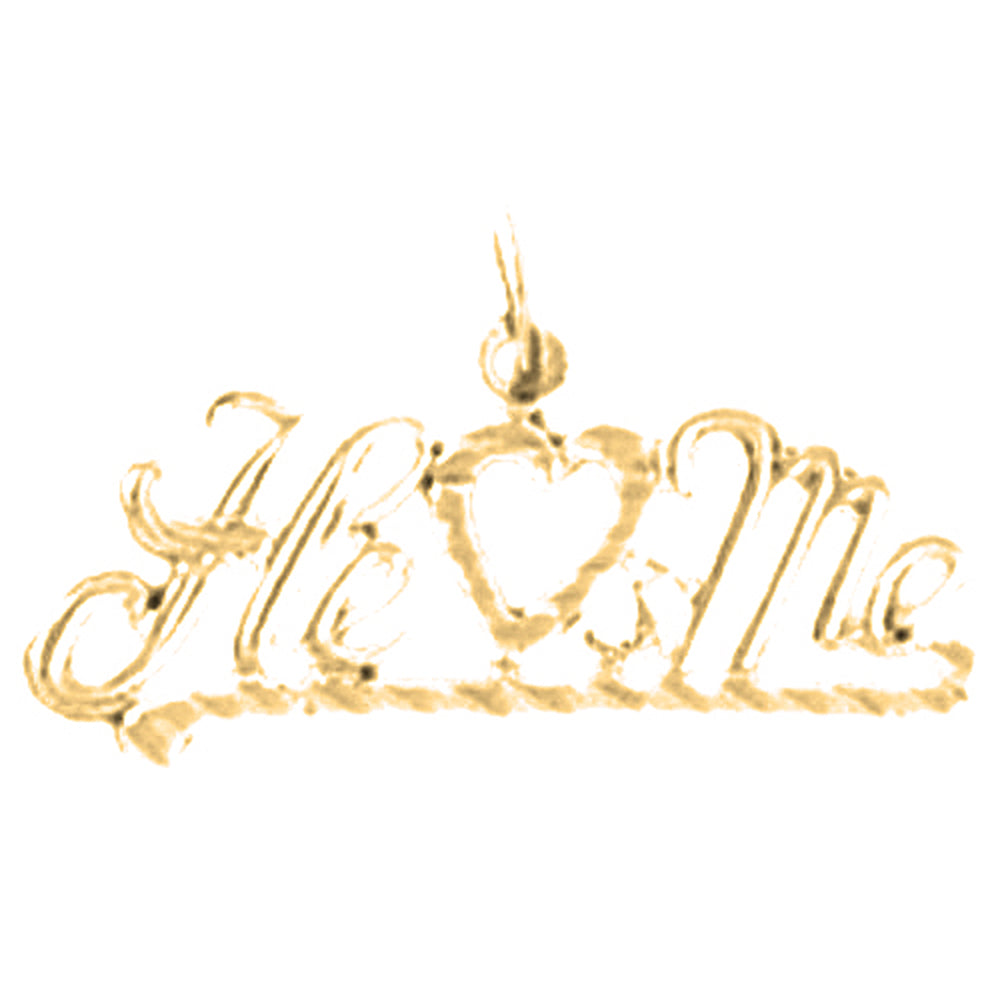 14K or 18K Gold He Loves Me Saying Pendant