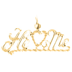 14K or 18K Gold He Loves Me Saying Pendant