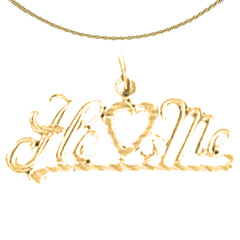 14K or 18K Gold He Loves Me Saying Pendant