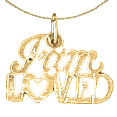 Anhänger mit der Aufschrift „I am Loved“ aus 14-karätigem oder 18-karätigem Gold