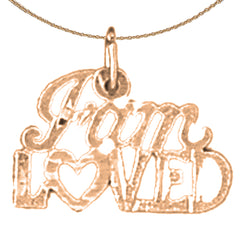 Anhänger mit der Aufschrift „I am Loved“ aus 14-karätigem oder 18-karätigem Gold