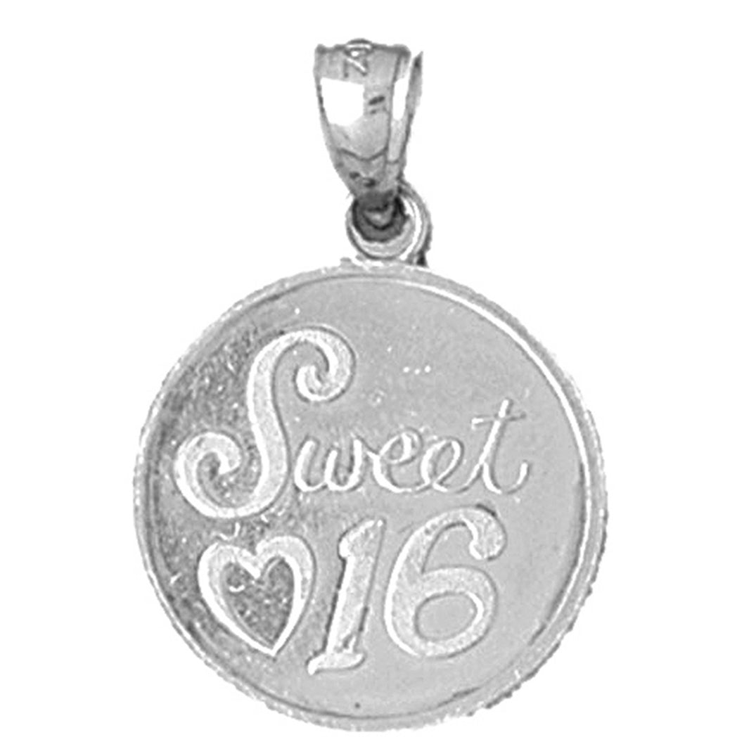 10K, 14K or 18K Gold Sweet 16 Pendant