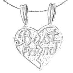 14K or 18K Gold Best Friends In Heart Pendant