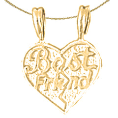 14K oder 18K Gold Best Friends In Heart Anhänger