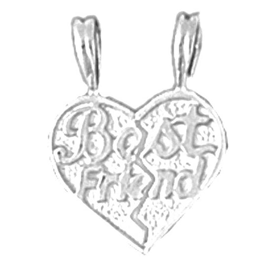 14K or 18K Gold Best Friends In Heart Pendant