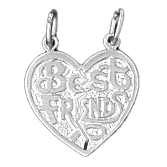 14K or 18K Gold Best Friends In Heart Pendant