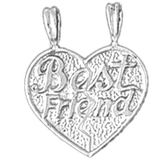 14K or 18K Gold Best Friends In Heart Pendant