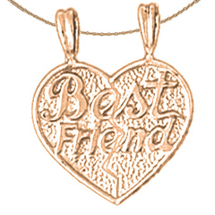 14K or 18K Gold Best Friends In Heart Pendant