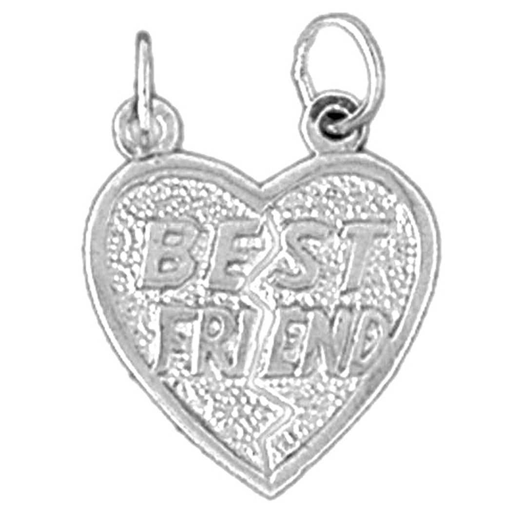 14K or 18K Gold Best Friends In Heart Pendant