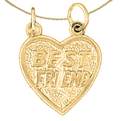 14K or 18K Gold Best Friends In Heart Pendant