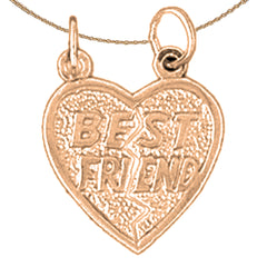 14K or 18K Gold Best Friends In Heart Pendant