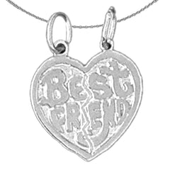 14K or 18K Gold Best Friends In Heart Pendant