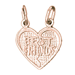 14K or 18K Gold Best Friends In Heart Pendant