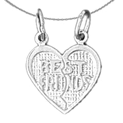 14K or 18K Gold Best Friends In Heart Pendant