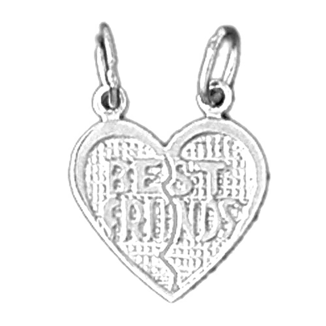 14K or 18K Gold Best Friends In Heart Pendant