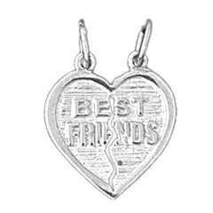 14K or 18K Gold Best Friends In Heart Pendant