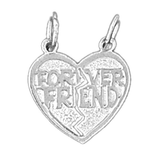 14K or 18K Gold Forever Friend In Heart Pendant