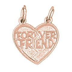 14K or 18K Gold Forever Friend In Heart Pendant