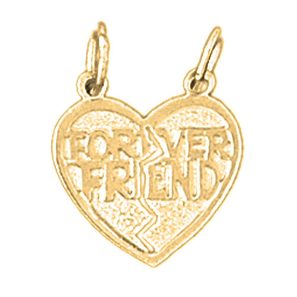 14K or 18K Gold Forever Friend In Heart Pendant