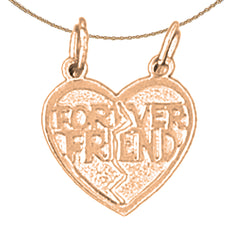 14K or 18K Gold Forever Friend In Heart Pendant