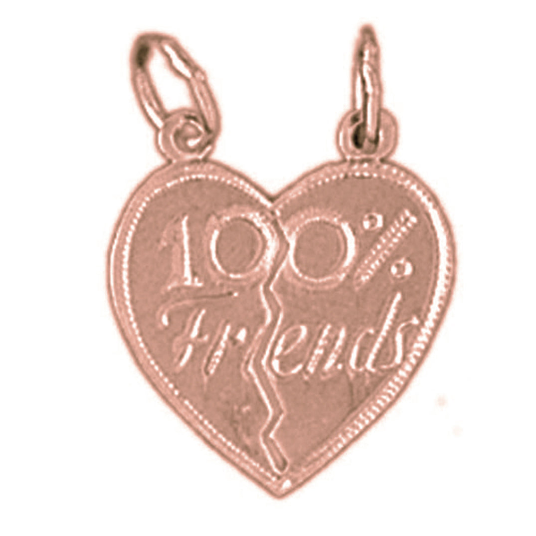 14K or 18K Gold 100% Friends In Heart Pendant