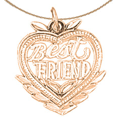 14K or 18K Gold Best Friend In Heart Pendant