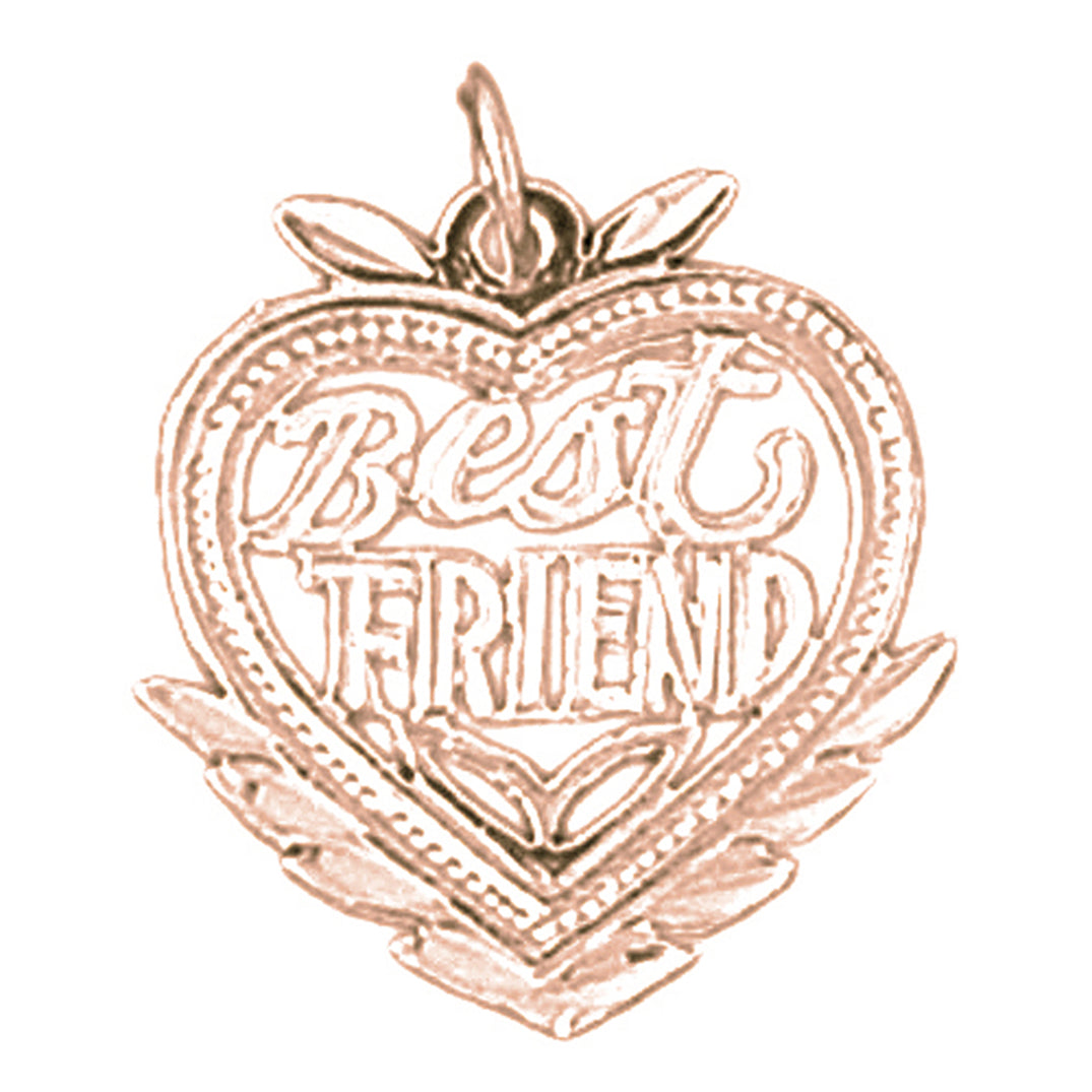 14K or 18K Gold Best Friend In Heart Pendant