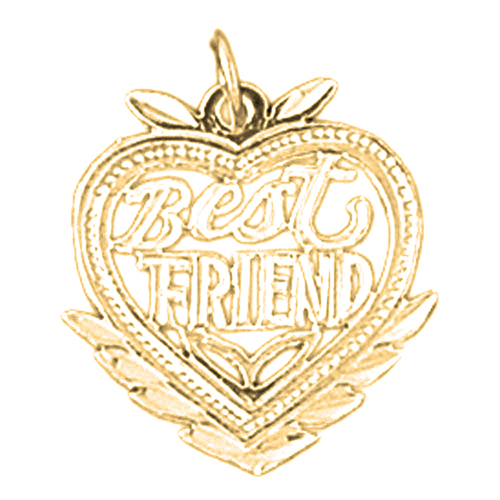 14K or 18K Gold Best Friend In Heart Pendant