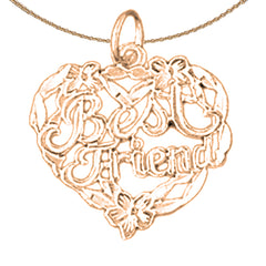 14K or 18K Gold Best Friend In Heart Pendant