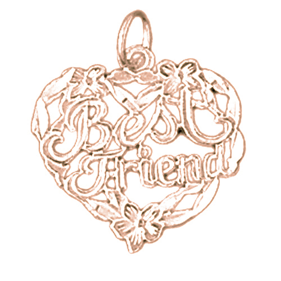 14K or 18K Gold Best Friend In Heart Pendant