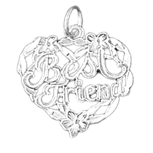 14K or 18K Gold Best Friend In Heart Pendant