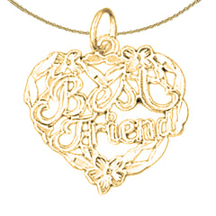 14K or 18K Gold Best Friend In Heart Pendant