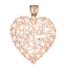 14K or 18K Gold Best Friend In Heart Pendant