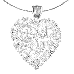 14K or 18K Gold Best Friend In Heart Pendant