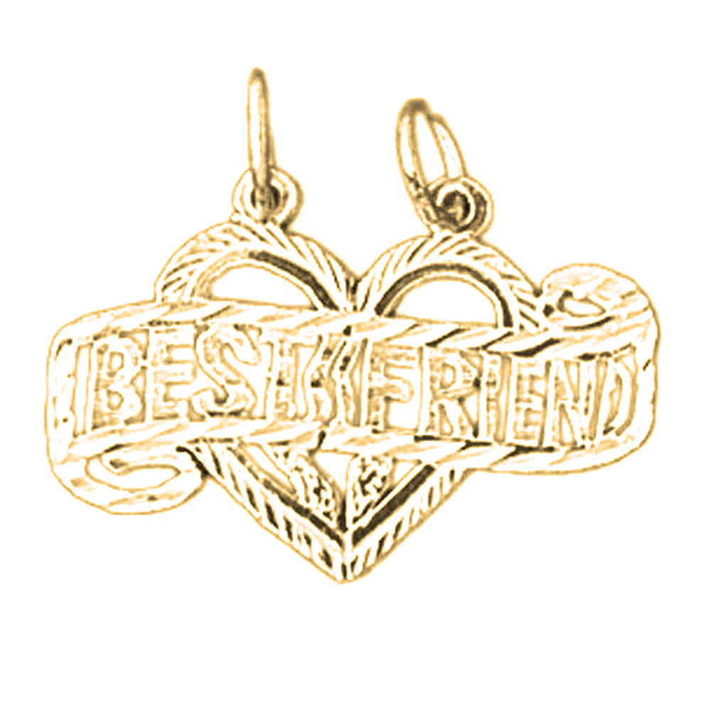 14K or 18K Gold Best Friend In Heart Pendant