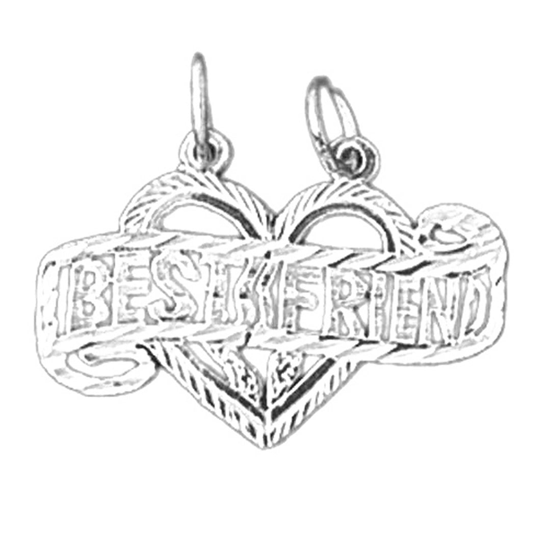 14K or 18K Gold Best Friend In Heart Pendant