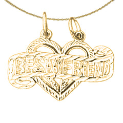 14K or 18K Gold Best Friend In Heart Pendant