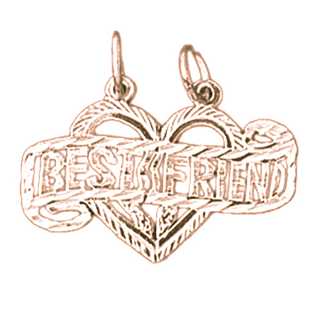 14K or 18K Gold Best Friend In Heart Pendant