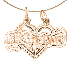 14K or 18K Gold Best Friend In Heart Pendant