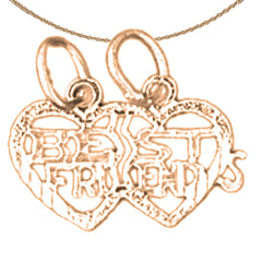 14K or 18K Gold Best Friend In Heart Pendant