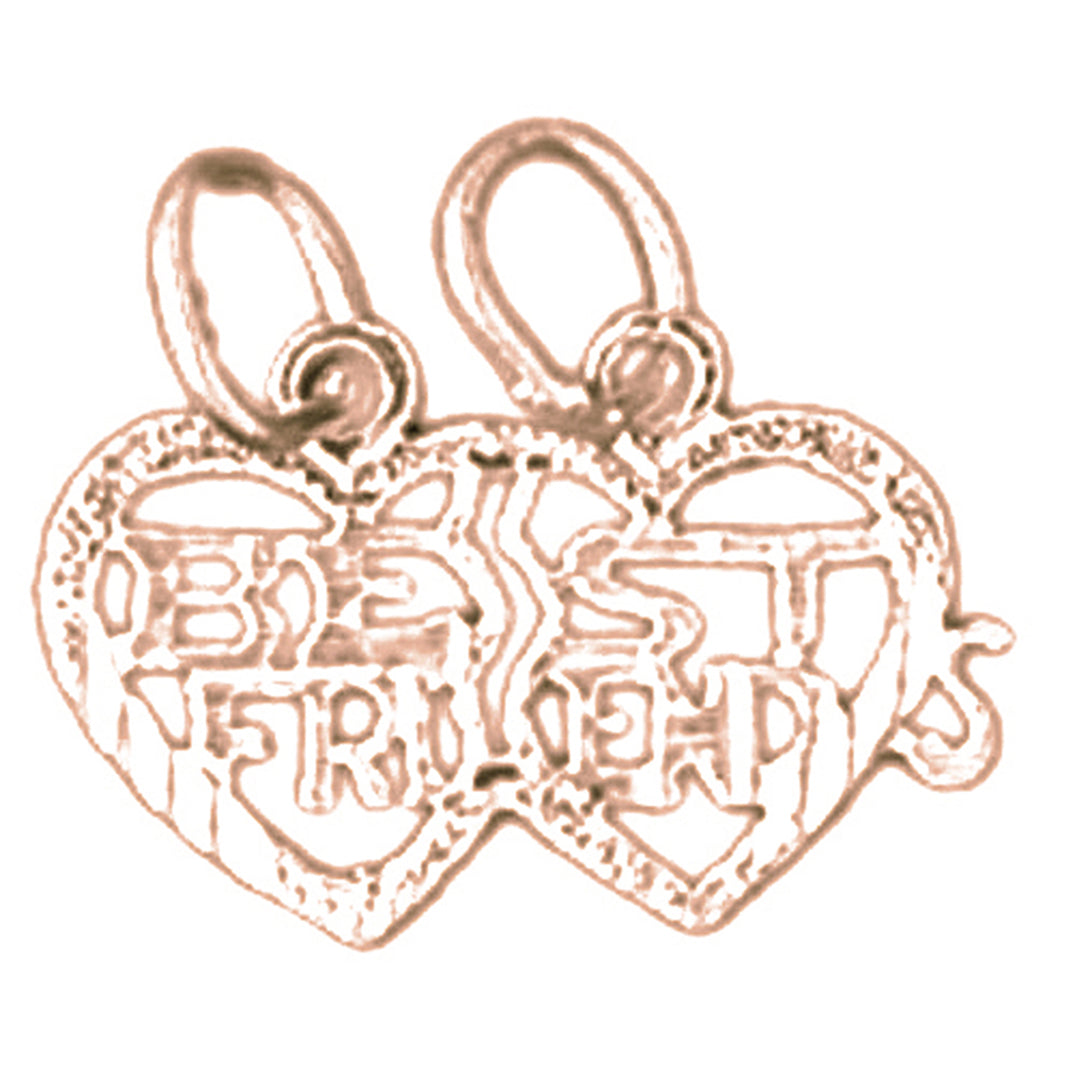 14K or 18K Gold Best Friend In Heart Pendant