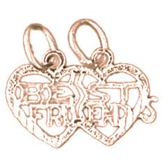 14K or 18K Gold Best Friend In Heart Pendant