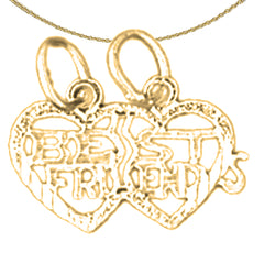 14K or 18K Gold Best Friend In Heart Pendant